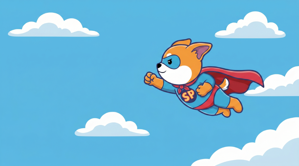 Super Pet - El perro superhéroe de Super Pet volando