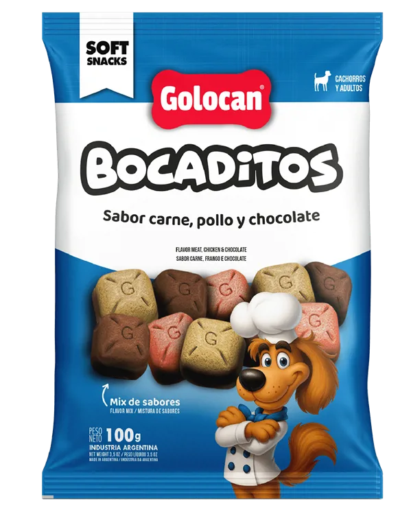 GOLOCAN CARNE, POLLO Y CHOCOLATE 100GR.