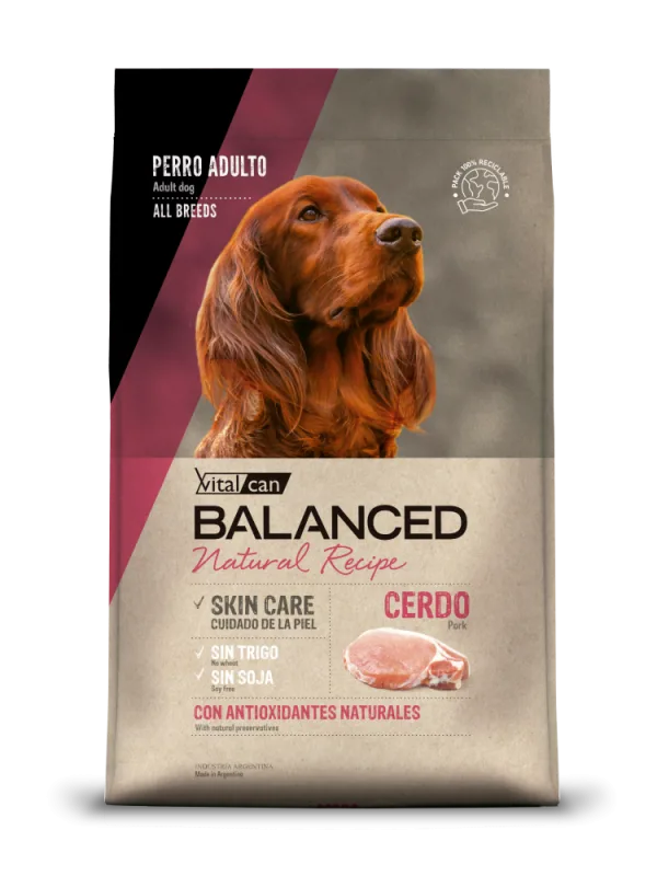BALANCED NATURAL RECIPE PERRO ADULTO CERDO 15KG