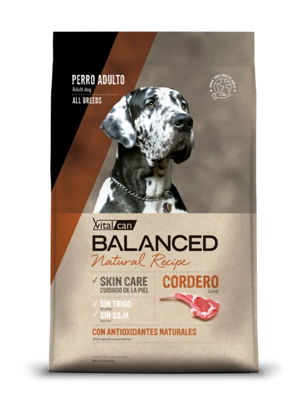 BALANCED NATURAL RECIPE PERRO ADULTO CORDERO 15KG