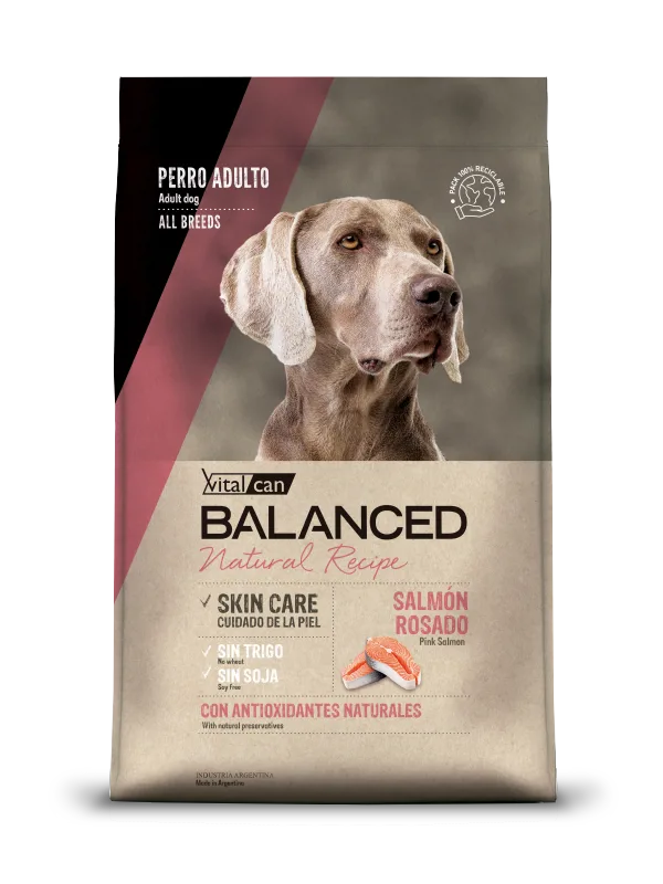 BALANCED NATURAL RECIPE PERRO ADULTO SALMON ROSADO 15KG