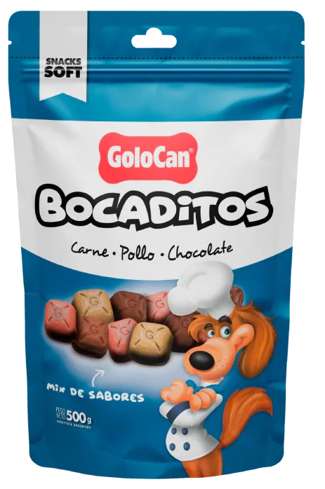 GOLOCAN CARNE, POLLO Y CHOCOLATE 500GR.