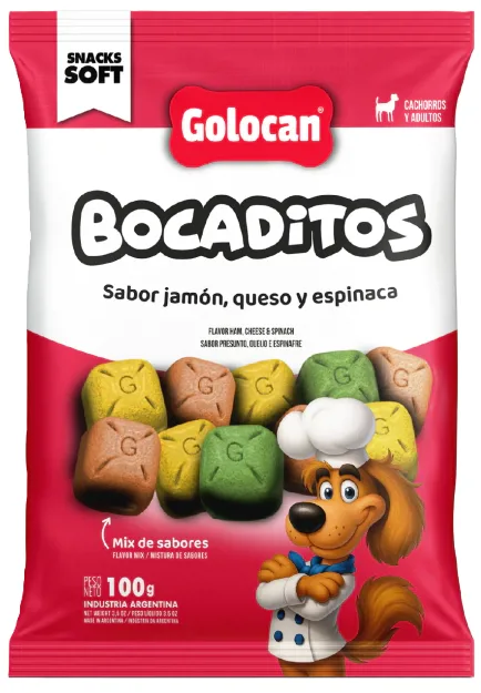 GOLOCAN JAMÓN, QUESO Y ESPINACA 100GR.
