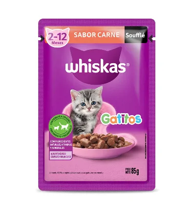 POUCH WHISKAS CACHORROS SOUFFLE DE CARNE