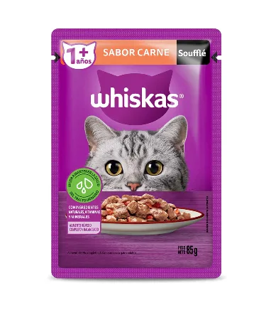 POUCH WHISKAS ADULTO SOUFFLE DE CARNE