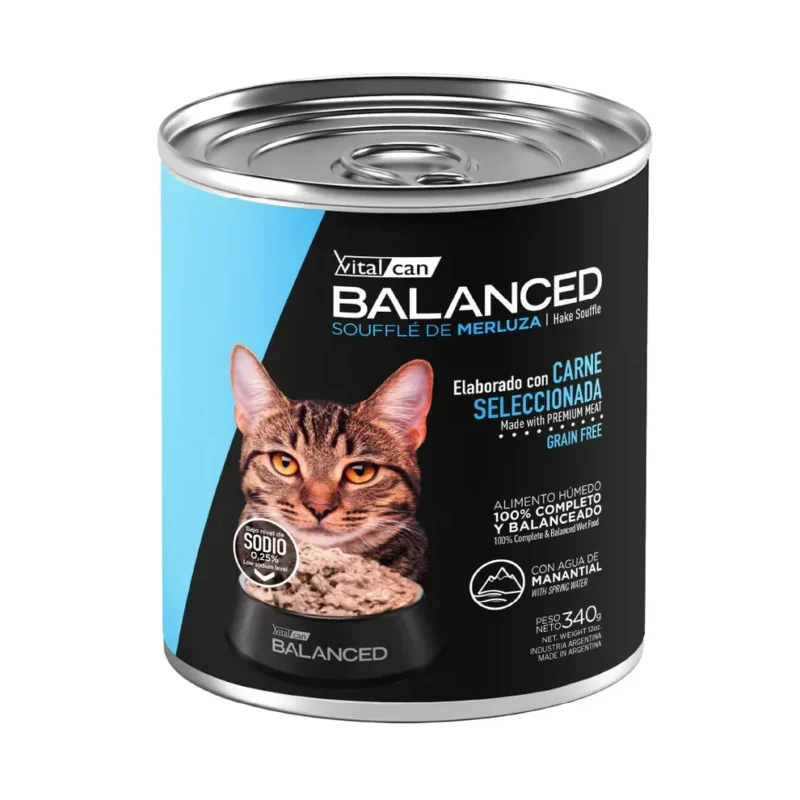 LATA BALANCED GATO ADULTO MERLUZA X 340 GR