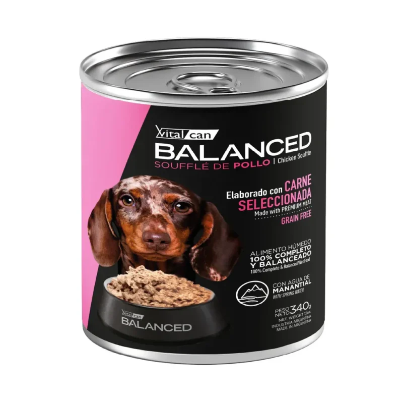 LATA BALANCED PERRO CACHORRO POLLO X 340 GR