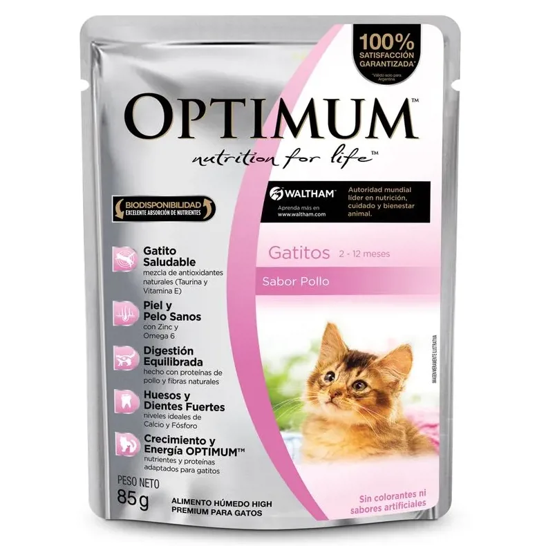 POUCH OPTIMUM GATO CACHORRO POLLO