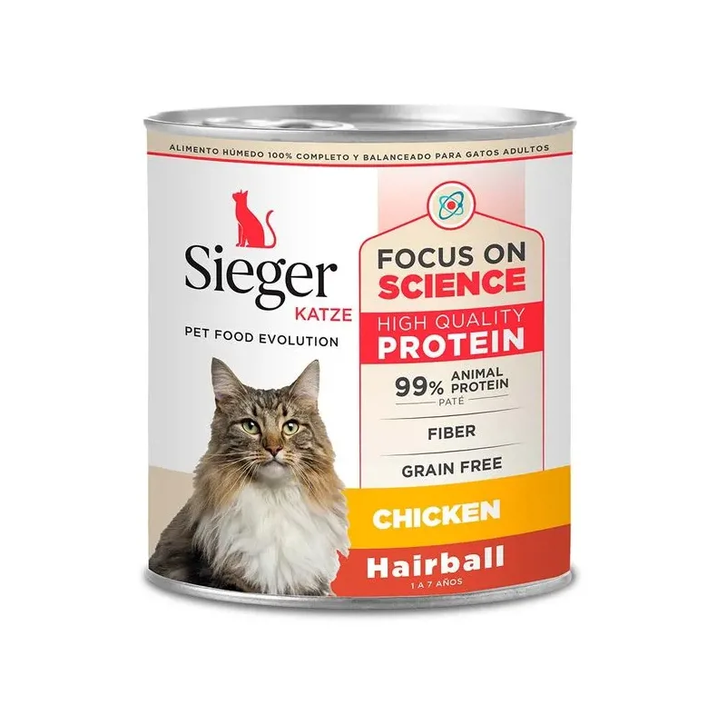 LATA SIEGER GATO HAIRBALL POLLO X 340 GR