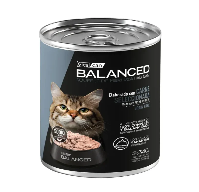 LATA BALANCED GATO SENIOR MERLUZA X 340 GR