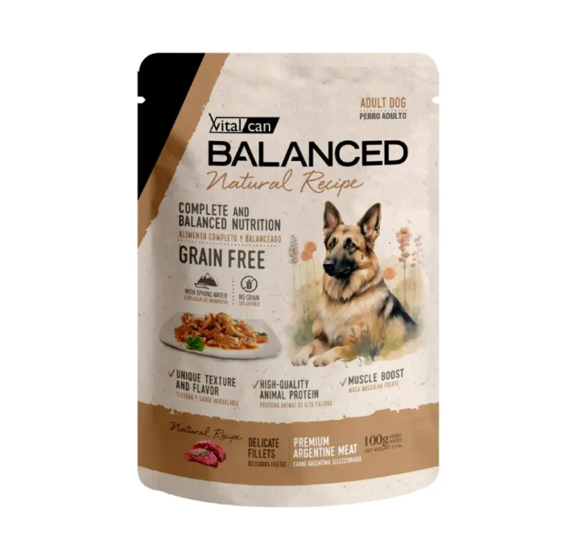 POUCH BALANCED PERRO ADULTO CARNE