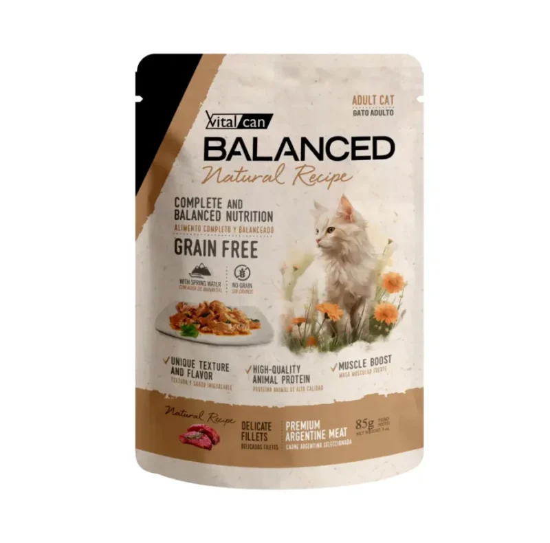 POUCH BALANCED GATO ADULTO CARNE