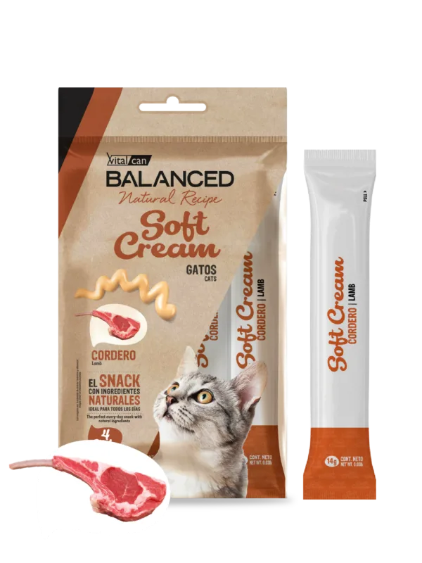 BALANCED NATURAL RECIPE GATO SOFT CREAM CORDERO 4 UNIDADES X 14GR.