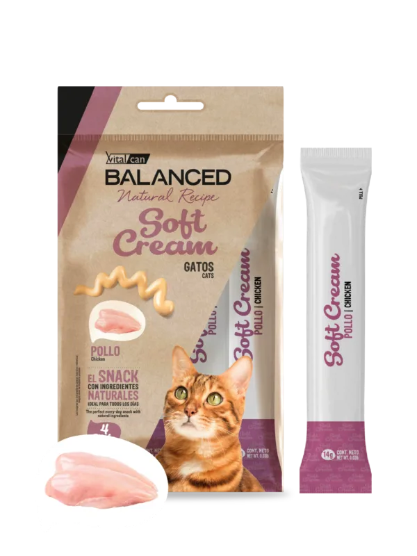 BALANCED NATURAL RECIPE GATO SOFT CREAM POLLO 4 UNIDADES X 14GR.