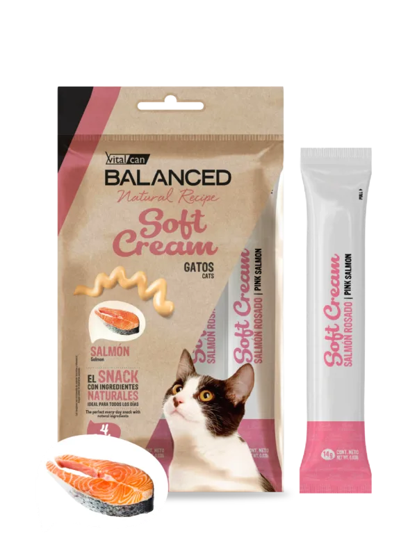 BALANCED NATURAL RECIPE GATO SOFT CREAM SALMON 4 UNIDADES X 14GR.