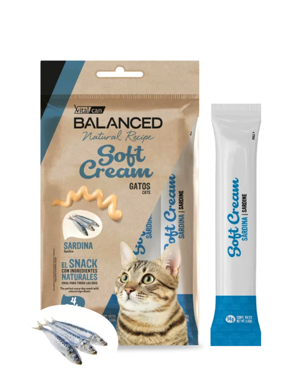 BALANCED NATURAL RECIPE GATO SOFT CREAM SARDINA 4 UNIDADES X 14GR.