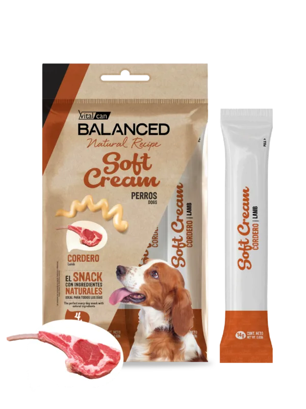 BALANCED NATURAL RECIPE PERRO SOFT CREAM CORDERO 4 UNIDADES X 14GR.
