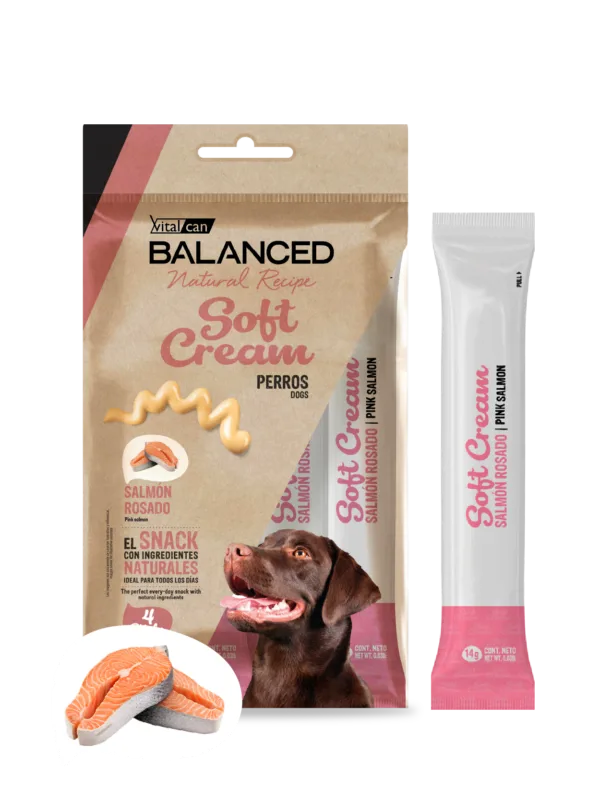 BALANCED NATURAL RECIPE PERRO SOFT CREAM SALMON 4 UNIDADES X 14GR.