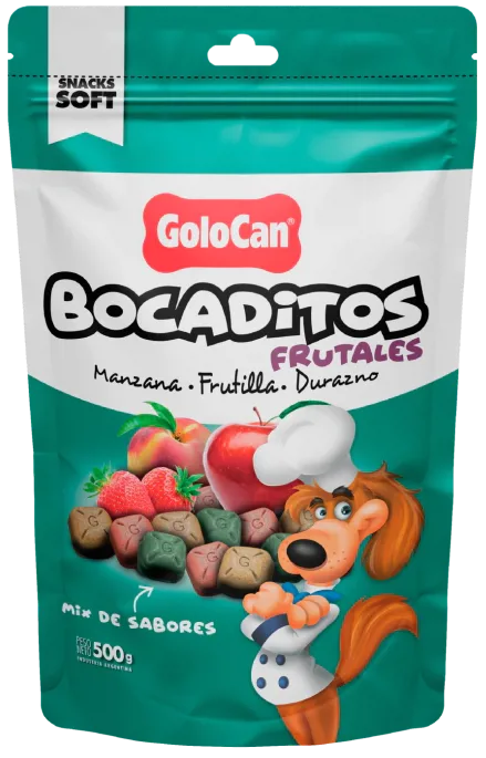 GOLOCAN MANZANA, FRUTILLA Y DURAZNO 500GR.