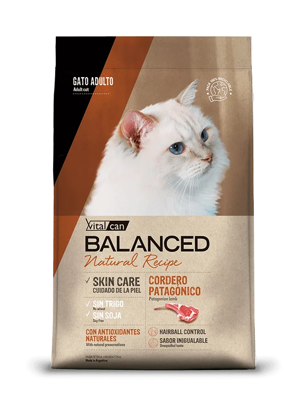 BALANCED NATURAL RECIPE GATO ADULTO CORDERO 15KG