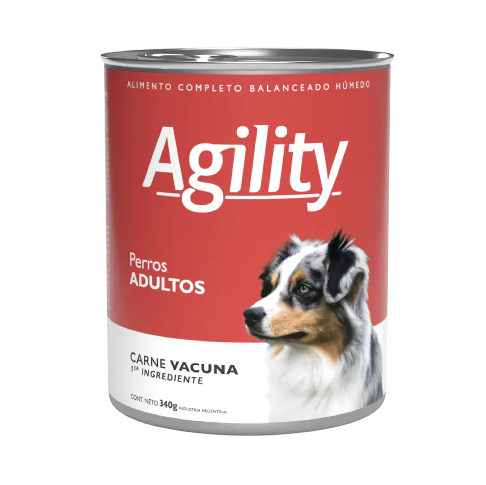 LATA AGILITY DOGS ADULT CARNE VACUNA 340GR.