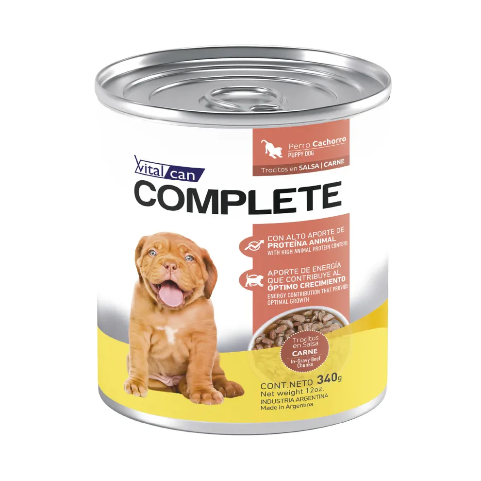 LATA COMPLETE PERRO CACHORRO CARNE 340GR.