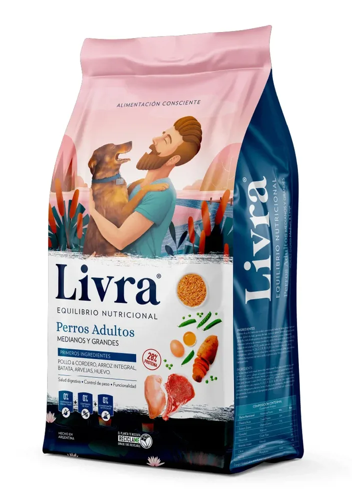 LIVRA PERROS ADULTOS MEDIANOS Y GRANDES 15KG